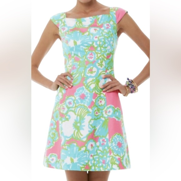 Lilly Pulitzer Floral Sleeveless Dress in Pink and Blue Size 2. - Picture 1 of 14